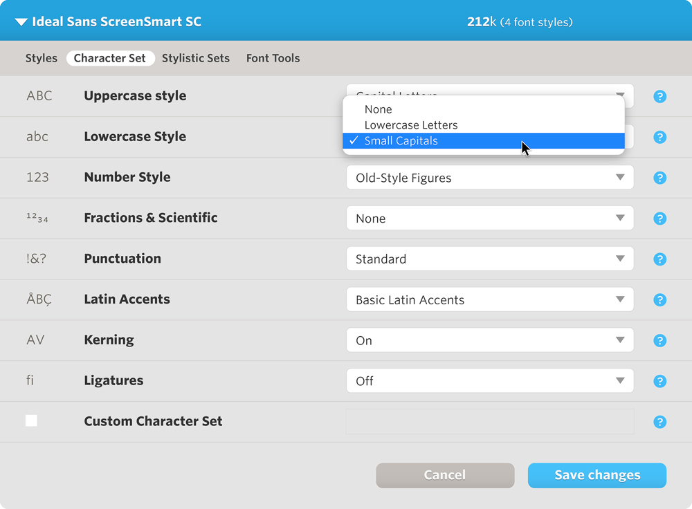 Duplicated font Character Set