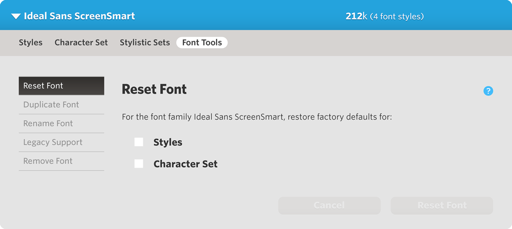 Reset Font